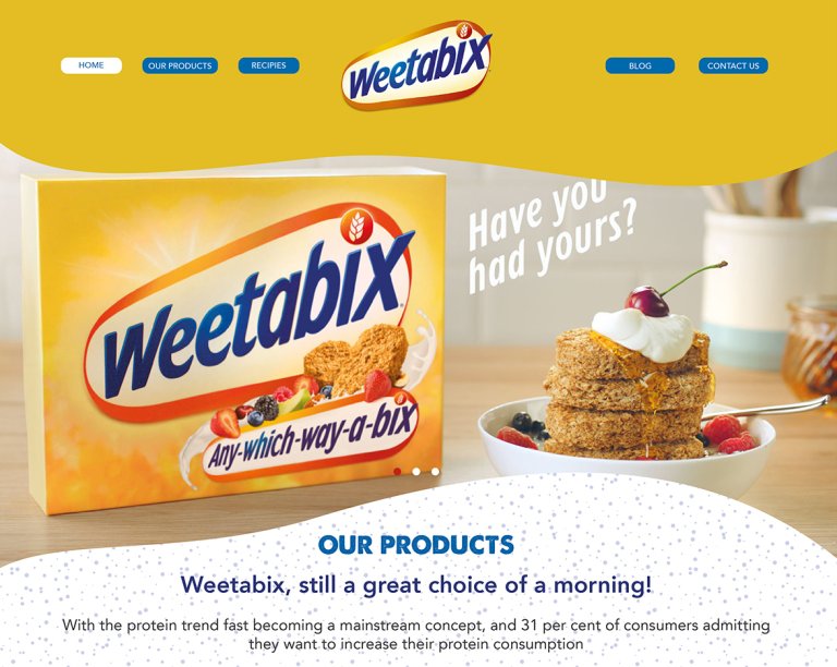 Weetabix Website Mockup